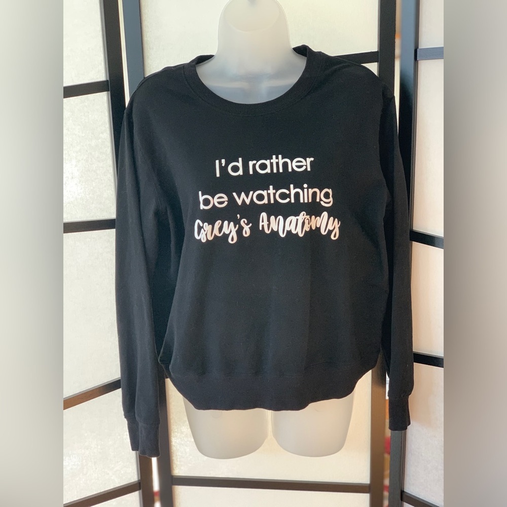 Grey's Anatomy Crewneck Sweatshirt ~ Black ~ Size L/XL ~